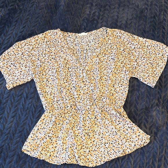 Sienna Sky Tan and Black Floral Blouse - Picture 2 of 4